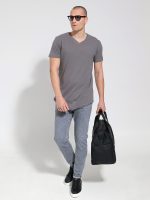 Ανδρικό Jean Παντελόνι Πεντάτσεπο 40-182 Γκρι - Image 2