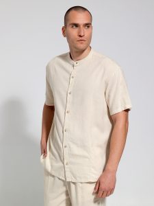 Λινό Πουκάμισο Κοντομάνικο BALI-2 6611 Μπεζ