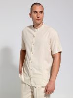 Λινό Πουκάμισο Κοντομάνικο BALI-2 6611 Μπεζ