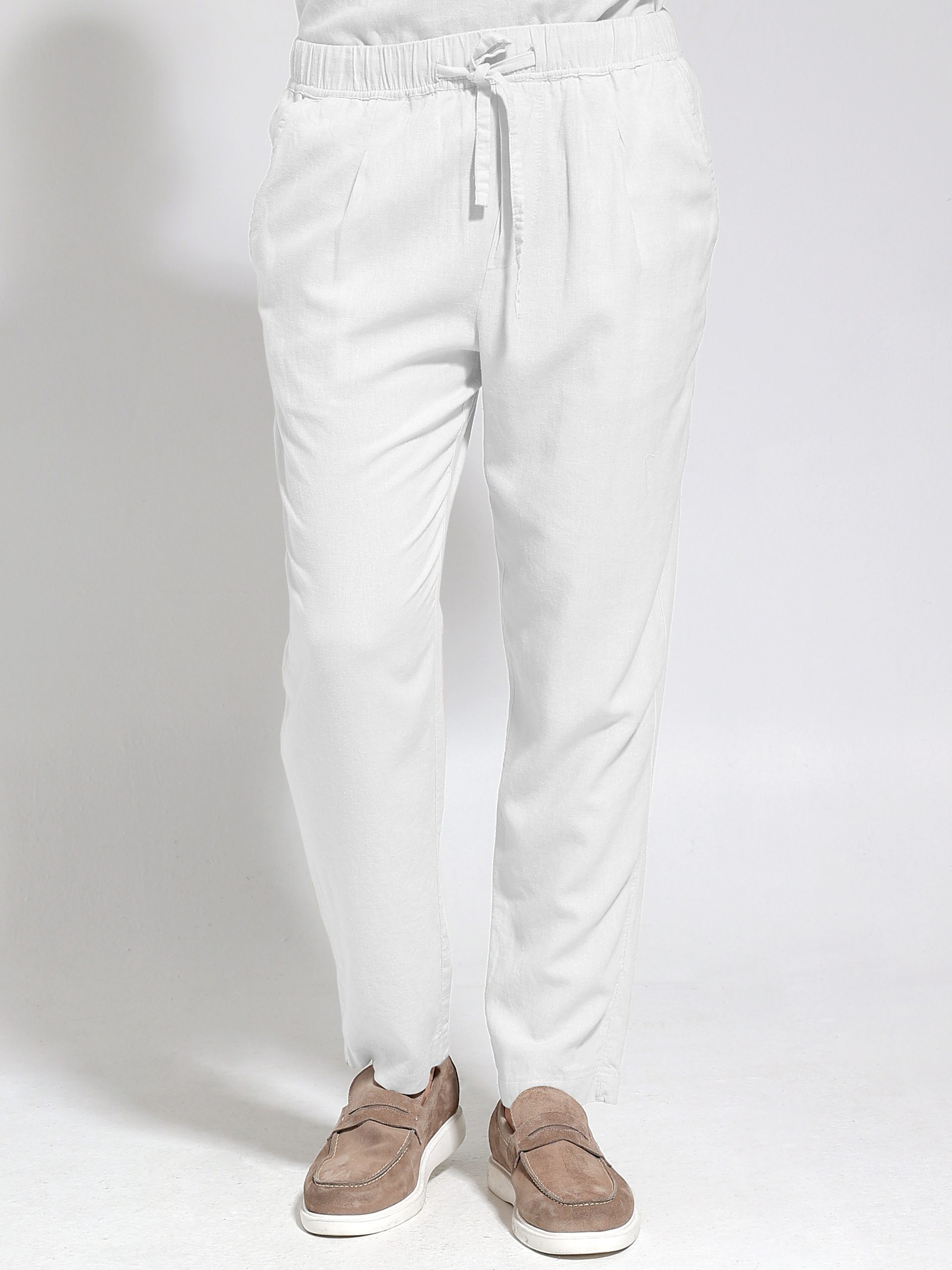 wt 1 Λινό Φορμοπαντέλονο Με Κορδόνι BALI 4611 Λευκό - Image 1
