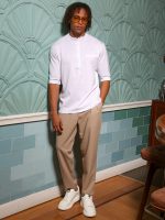 Ανδρικό T-shirt Με Κουμπάκια LUCA 270-221 Λευκό - Image 3