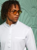 Ανδρικό T-shirt Με Κουμπάκια LUCA 270-221 Λευκό - Image 2