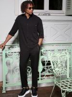 Πουκάμισο Μανίκι 3/4 Slim-fit VITO 250-956 Μαύρο - Image 2