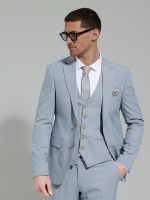 Ανδρικό Κοστούμι Με Γιλέκο ENRICO 260-270 Σιελ - Image 5