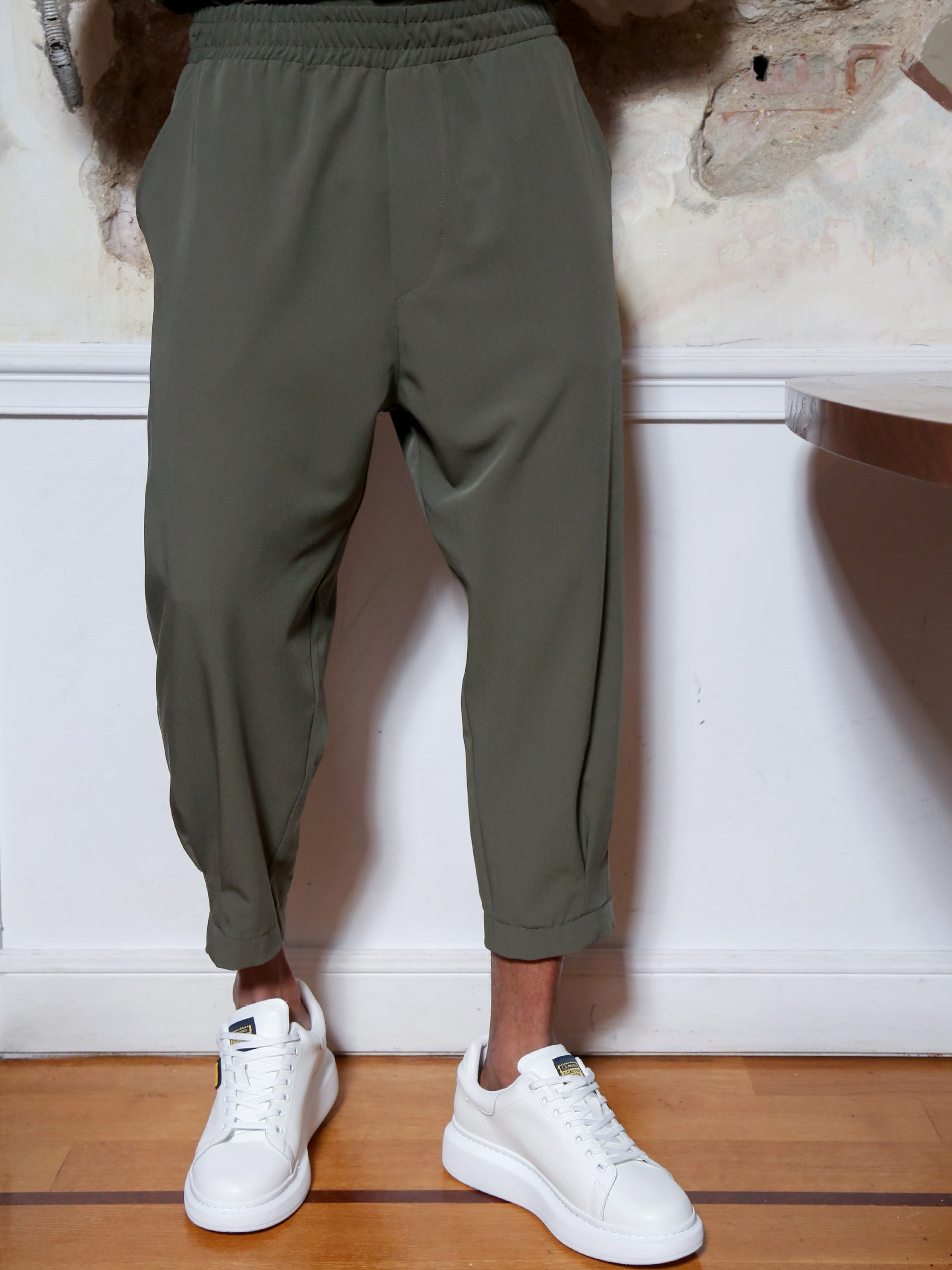 1542 Παντελόνι Με Λάστιχο 7/8 VALERIO 210-957 Χακί - Image 1