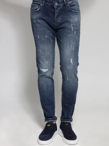 Ανδρικό Jean Παντελόνι Με Φθορές 40-187 Μπλε