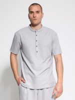 Ανδρικό T-Shirt Με Κουμπάκια ROMON 207084 Γκρι - Image 4