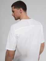 Ανδρικό Oversize T-Shirt Με Ιδιαίτερη Πλέξη OSCAR 207066 Λευκό - Image 3