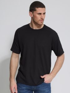 Ανδρικό Oversize T-Shirt Με Ιδιαίτερη Πλέξη OSCAR 207066 Μαύρο