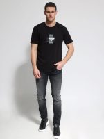 Ανδρικό Βαμβακερό T-shirt DOROTEO 207078 Μαύρο - Image 3