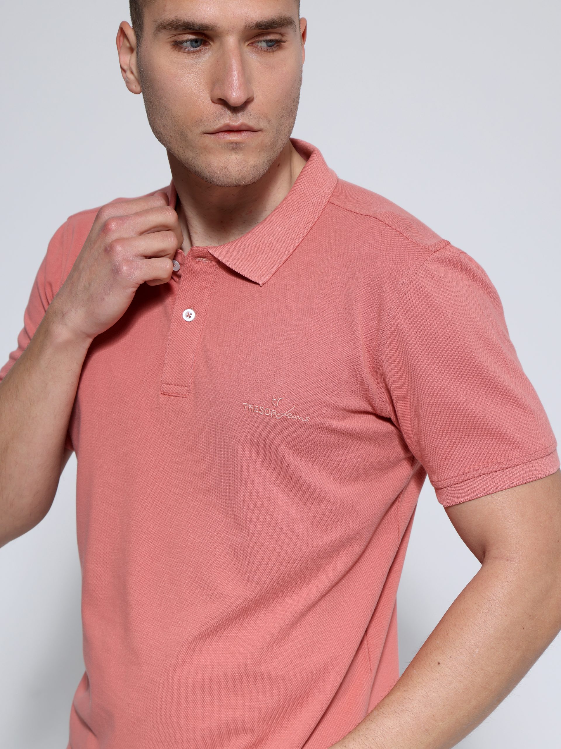 1X9A6034 Ανδρικό Κοντομάνικο Polo Με Γιακά TOLIVER 207085 Dusty - Image 1