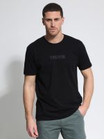 Ανδρικό Βαμβακερό T-shirt FIGARO 33-207081 Μαύρο - Image 5