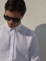 Λινό Πουκάμισο Tailor-Fit DANILO 33-8167 Λευκό Φαρδιά γραμμή - Image 2