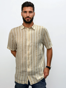 Λινό Πουκάμισο Relax-Fit CLAUDIO 33-7511 Μπεζ