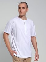 Ανδρικό T-shirt Με Κρυφά Κουμπιά LUCADI 270-210 Λευκό - Image 5