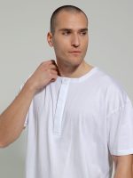 Ανδρικό T-shirt Με Κρυφά Κουμπιά LUCADI 270-210 Λευκό - Image 6