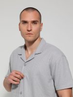 Ανδρικό Μπλουζάκι-Πουκάμισο Με Κουμπιά Moreto 706018 Γκρι - Image 4