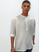 Ανδρική Πουκαμίσα 3/4 Μανίκι Slim-fit FABIAN 33-7509 Λευκό - Image 3