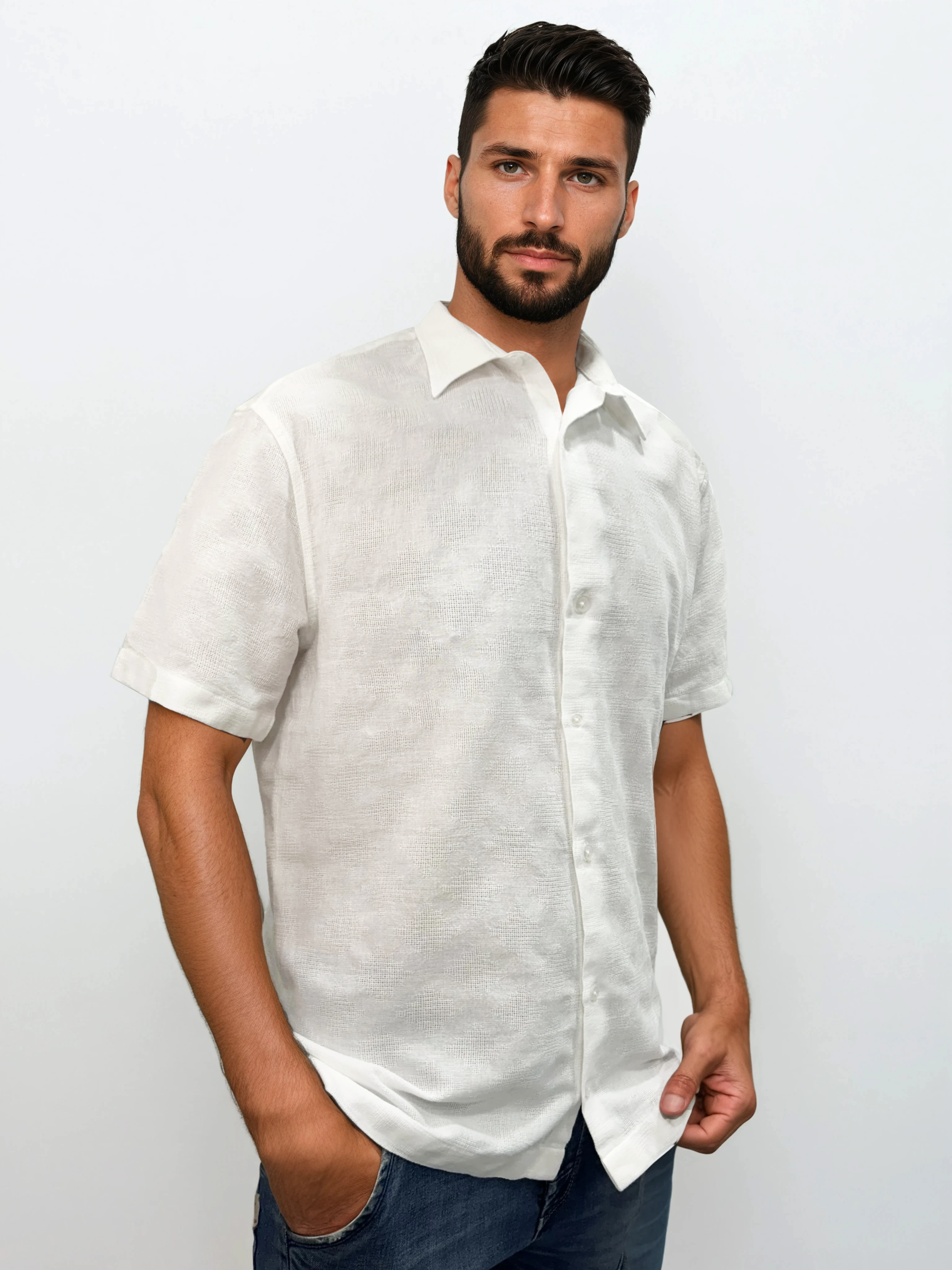 IMG_0327-Oliver-Light Studio Λινό Πουκάμισο Relax-Fit BALI 33-7513 Λευκό - Image 1