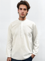 Λινή Πουκαμίσα Μακρύ Μανίκι Slim-fit LEANDRO 33-7455 Λευκό - Image 3