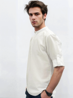 Λινή Πουκαμίσα Μακρύ Μανίκι Slim-fit LEANDRO 33-7455 Λευκό - Image 2