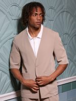 Ανδρικό Σακάκι Με Κοντό Μανίκι ENRICO 260-958 Μπεζ - Image 2