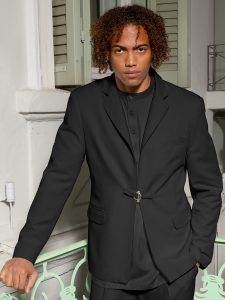 Ανδρικό Σακάκι Με Ιδιαίτερο Κλείσιμο MATTIA 260-959 Μαύρο