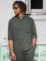 Πουκάμισο Μανίκι 3/4 Slim-fit VITO 250-956 Χακί - Image 4