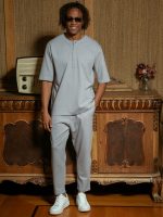 Oversize T-shirt Με Κρυφά Κουμπάκια CICCO 270-955 Γκρι - Image 4