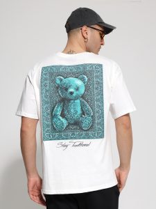 Ανδρικό Oversized Κοντομάνικο BearT-shirt 10-731 Λευκό