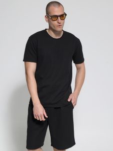 Ανδρικό T-shirt Με Ιδιαίτερη Πλέξη Moreto 207018 Μαύρο