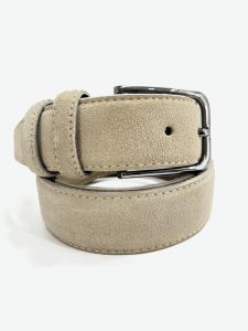 Ανδρική Ζώνη Suede 33-6034 Μπεζ