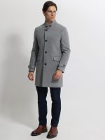 Ανδρικό Παλτό με Ψηλό Γιακά VITO 2604 Γκρι - Image 4