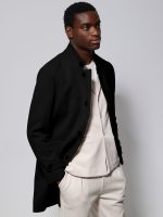 Ανδρικό Παλτό με Ψηλό Γιακά VITO 2604 Μαύρο - Image 3