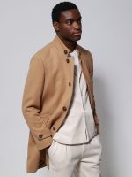 Ανδρικό Παλτό με Ψηλό Γιακά VITO 2604 Camel - Image 4