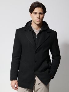 Ανδρικό Παλτό με Κουκούλα VALENTINO 2602 Μαύρο