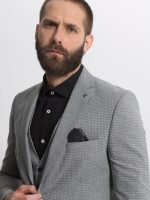 Ανδρικό Καρό Κοστούμι Με Γιλέκο BRUNO 2028 Grey - Image 2