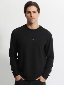 Ανδρική Μπλούζα Μακρυμάνικη SEBASTIAN 206099 Μαύρο