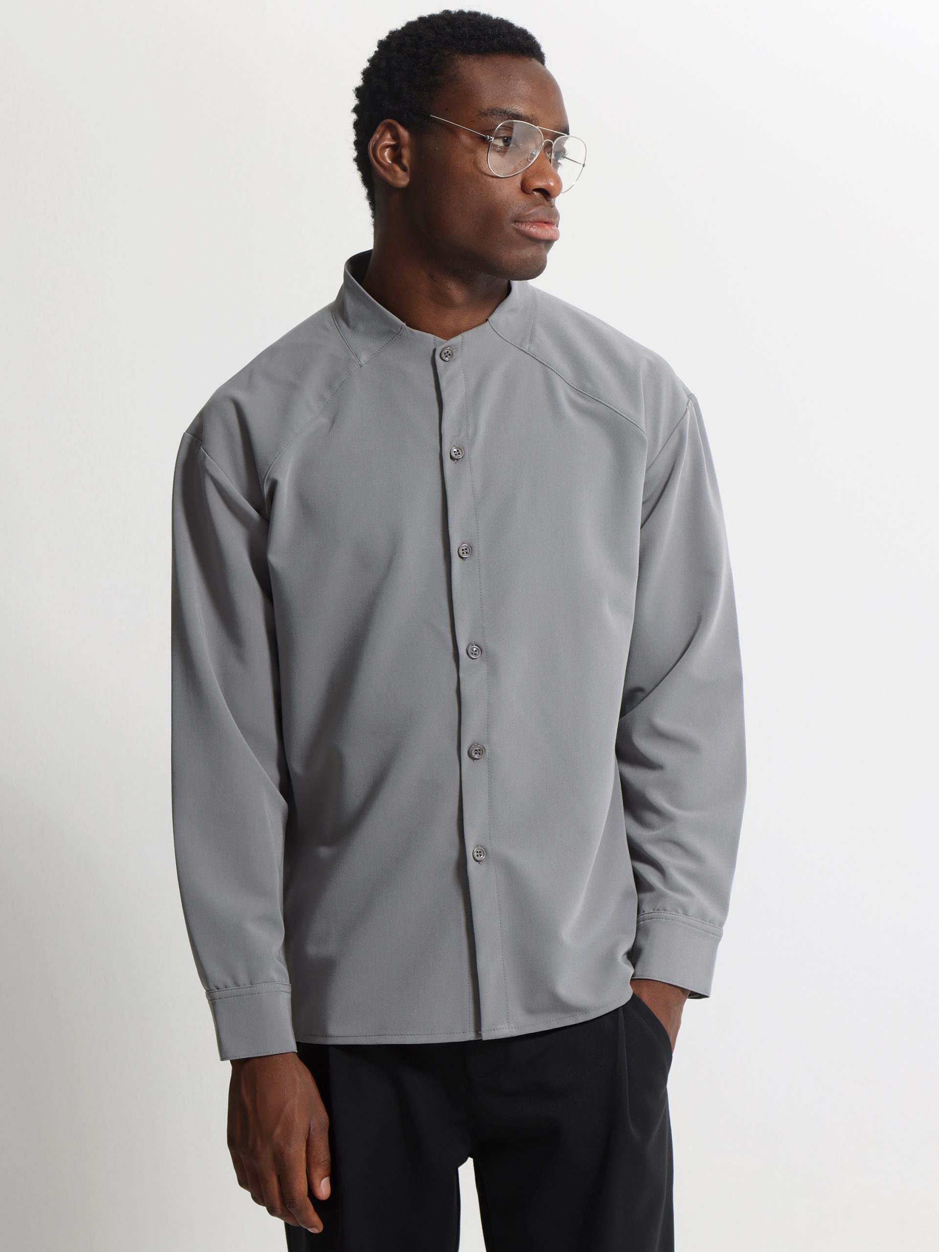 under2002 Ανδρικό Over Πουκάμισο LANE 2707 Γκρι - Image 1