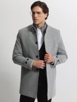 Ανδρικό Παλτό με Ψηλό Γιακά VINCE 2603 Γκρι - Image 3