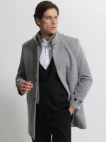 Ανδρικό Παλτό με Ψηλό Γιακά VINCE 2603 Γκρι - Image 4