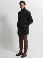 Ανδρικό Παλτό με Ψηλό Γιακά VINCE 2603 Μαύρο