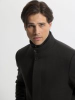 Ανδρικό Παλτό με Ψηλό Γιακά VINCE 2603 Μαύρο - Image 3