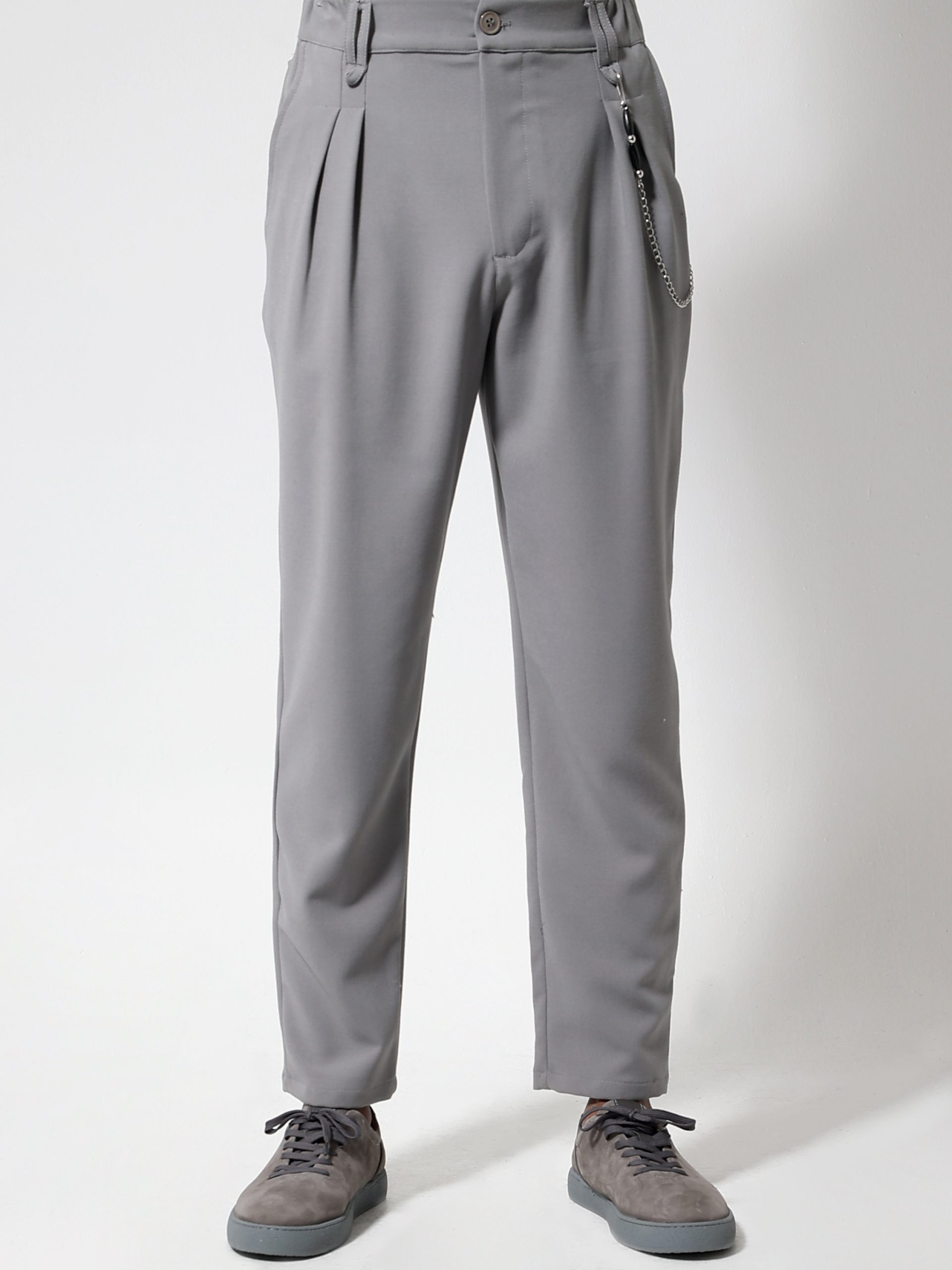 3072 Ανδρικό Παντελόνι με Αλυσίδα FRANCO 210-971 Γκρι - Image 1
