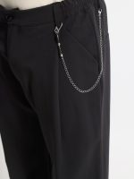 Ανδρικό Παντελόνι Ιταλικού Στυλ με Αλυσίδα CRUZ 210-963 Μαύρο - Image 2