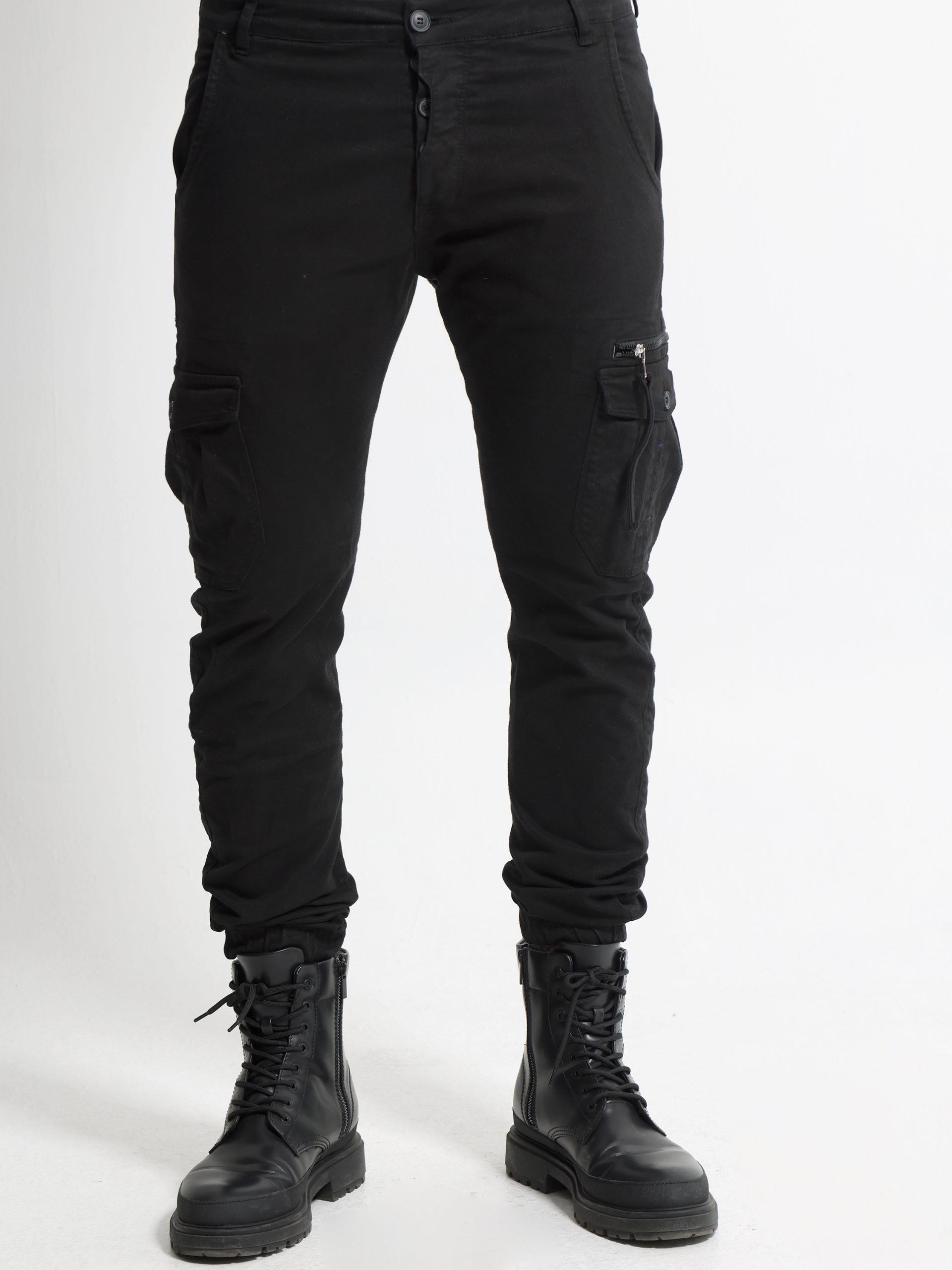 under1788 Ανδρικό Παντελόνι Cargo 34-412 Μαύρο - Image 1