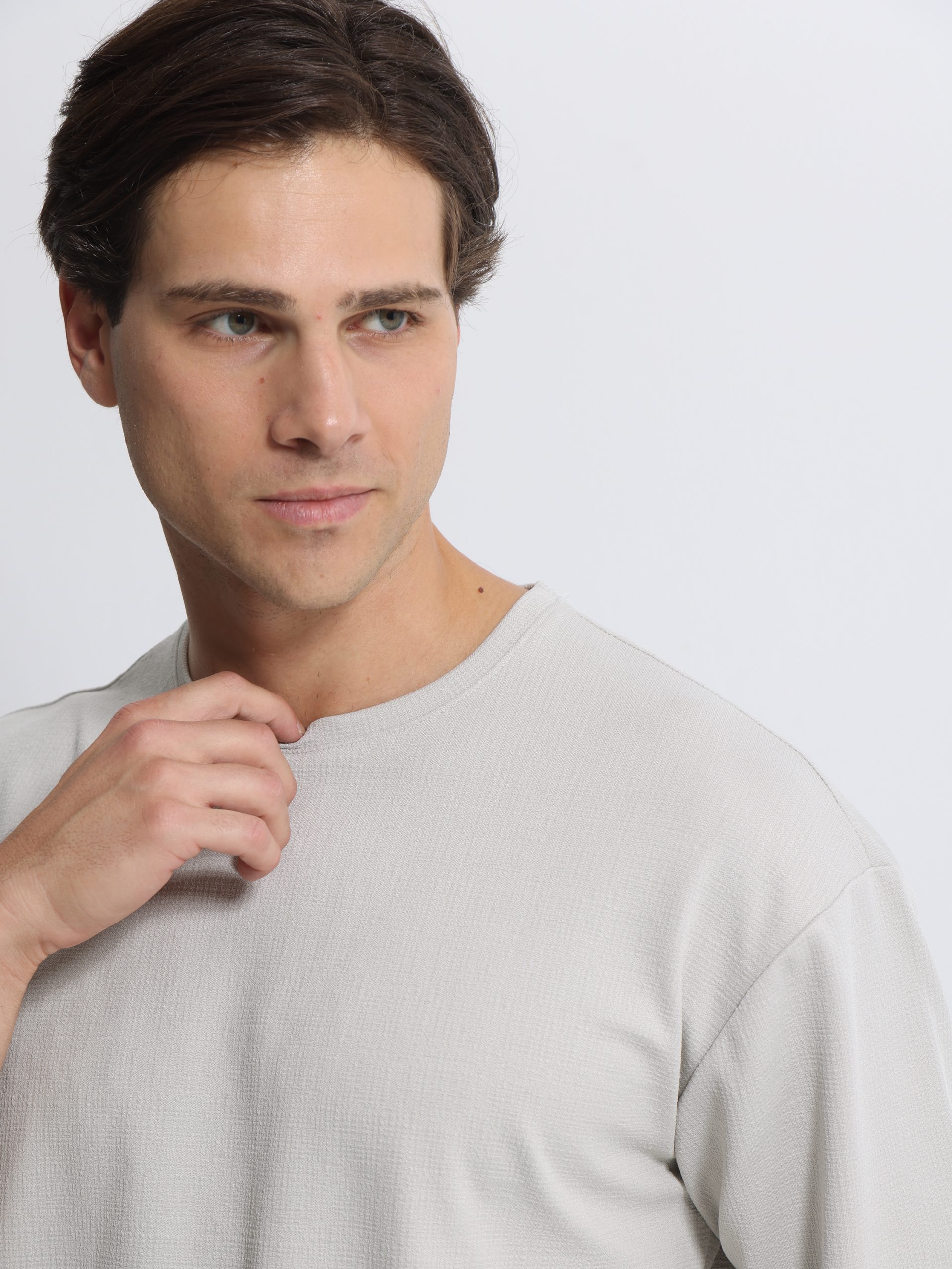 under1906 Ανδρική Μπλούζα 3/4 Μανίκι CARLOS 207096 Γκρι - Image 1