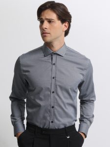 Ανδρικό Πουκάμισο Slim-fit MARCO 33-7518 Γκρι