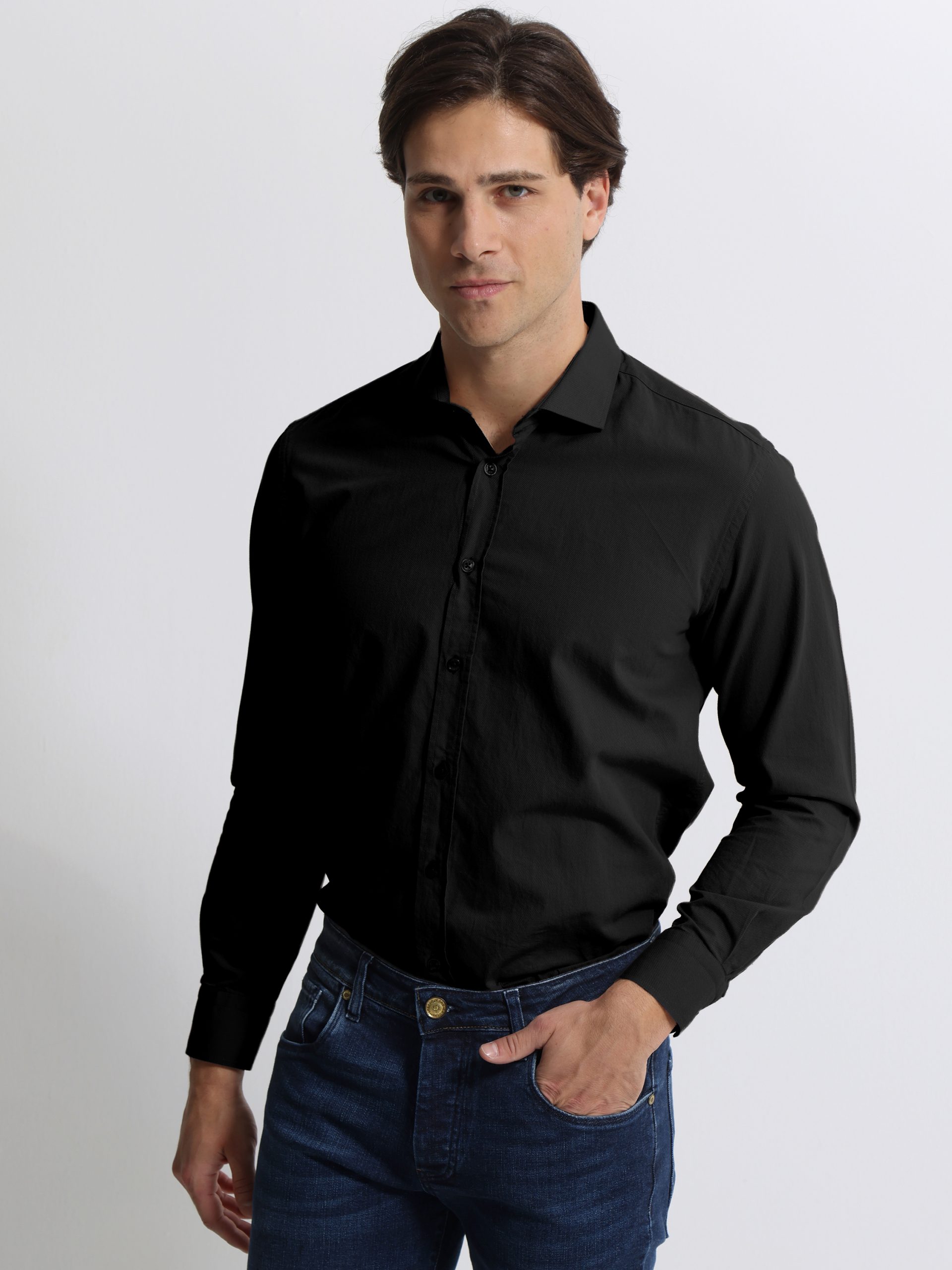 1279 copy Ανδρικό Πουκάμισο CUSSIUS 33-7522 Μαύρο Slim-fit - Image 1