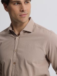 Ανδρικό Πουκάμισο CUSSIUS 33-7522 Μπεζ Slim-fit